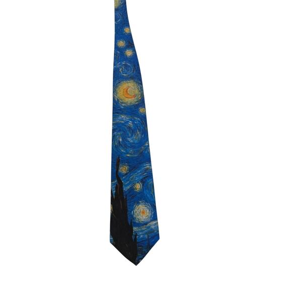 Ralph Marlin Vincent Van High Starry Night 1994 Vintage Novelty Necktie - Picture 3 of 6